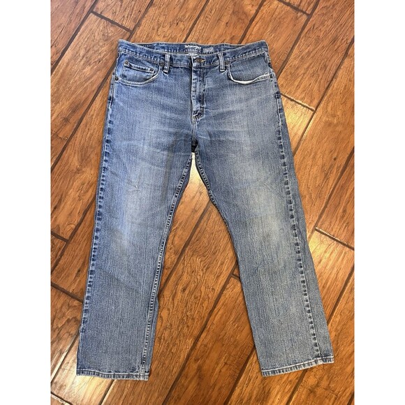 Wrangler Reserve Jeans Mens 36x29 Blue Stretch Denim Advanced Comfort Work - Picture 1 of 13
